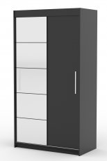 Garderobna omara z drsnimi vrati Esti - 120 cm - črna