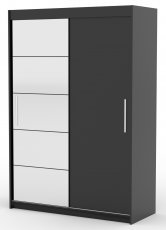ADRK - Garderobna omara z drsnimi vrati Esti - 150 cm - črna
