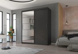 Garderobna omara z drsnimi vrati Esti - 180 cm - antracit