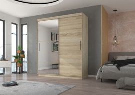 Garderobna omara z drsnimi vrati Esti - 180 cm - sonoma