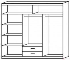 ADRK - Garderobna omara z drsnimi vrati Erwin - 235 cm - bela