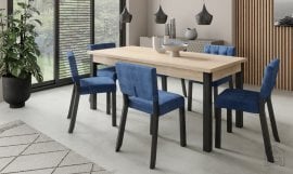 Komplet za jedilnico Rodos 80 - sonoma hrast, črne noge