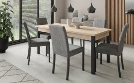 Komplet za jedilnico Rodos 81 - sonoma hrast, črne noge