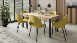 Komplet za jedilnico Rodos 82 -  sonoma hrast, črne noge