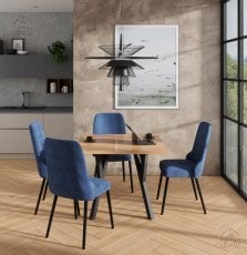 Komplet za jedilnico Rodos 83 - craft gold, črne noge