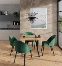 Komplet za jedilnico Rodos 84 - craft goid, črne noge