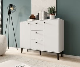 Komoda Besa - bela/črna