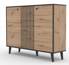 Komoda Fadi - hrast artisan/črna