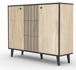 Komoda Fadi - hrast sonoma/črna