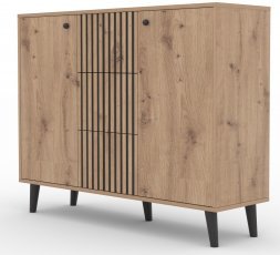 Komoda Ika - hrast artisan/črna