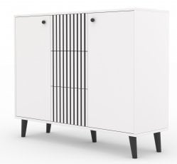 Komoda Ika - bela/črna