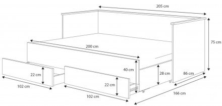 ADRK - Otroška postelja Hela II - 80x200 cm