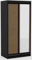 ADRK - Garderobna omara z drsnimi vrati Delia 100 cm - črna