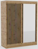 ADRK - Garderobna omara z drsnimi vrati Delia 160 cm - artisan/črna