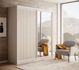 Garderobna omara z drsnimi vrati Delia 180 cm - bela