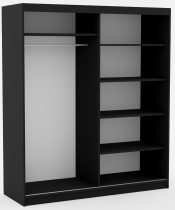 ADRK - Garderobna omara z drsnimi vrati Delia 180 cm - črna