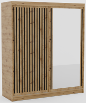 ADRK - Garderobna omara z drsnimi vrati Delia 180 cm - artisan/črna