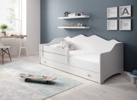 Otroška postelja Emka 80x160 cm - bela/siva