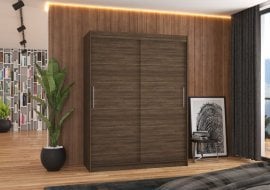 Garderobna omara z drsnimi vrati Denver - 150 cm - čokolada