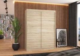 Garderobna omara z drsnimi vrati Denver - 150 cm - sonoma hrast