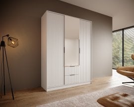 Garderobna omara Norel - 150 cm - bela