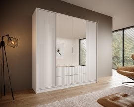 Garderobna omara Norel - 200 cm - bela