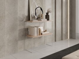 Miza za ličenje Toni - bela/sonoma hrast