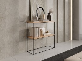 Miza za ličenje Toni - črna/hrast lancelot