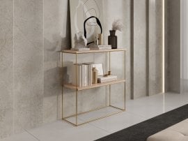 Miza za ličenje Toni - zlata/sonoma hrast