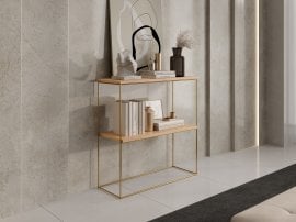 Miza za ličenje Toni - zlata/hrast lancelot