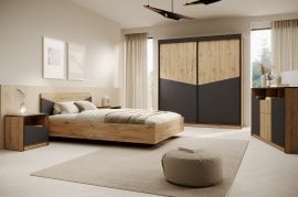 Spalnica Atson - črna/hrast