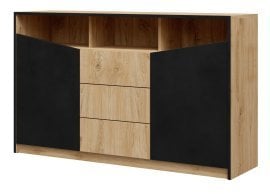 Dvovratna komoda Atson - črna/hrast