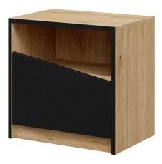 Nočna omarica Atson - črna/hrast