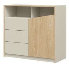 Komoda I Atson - sivo-bež/hrast