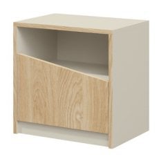 Nočna omarica Atson - sivo-bež/hrast