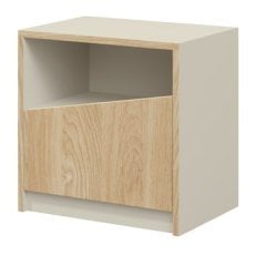 Nočna omarica I Atson - sivo-bež/hrast