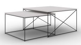 Komplet dveh klubskih mizic Licco - črna/beton