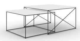 Komplet dveh klubskih mizic Licco - črna/bela mat