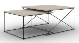 Komplet dveh klubskih mizic Licco - črna/sonoma