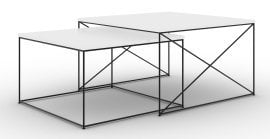 Komplet dveh klubskih mizic Licco - črna/bela sijaj