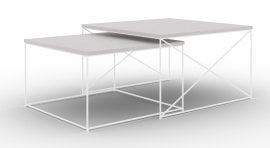 Komplet dveh klubskih mizic Licco - bela/beton