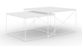 Komplet dveh klubskih mizic Licco - bela/bela mat