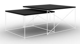 Komplet dveh klubskih mizic Licco - bela/črna