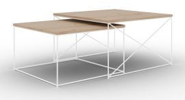 Komplet dveh klubskih mizic Licco - bela/artisan