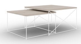 Komplet dveh klubskih mizic Licco - bela/sonoma