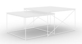 Komplet dveh klubskih mizic Licco - bela/bela sijaj