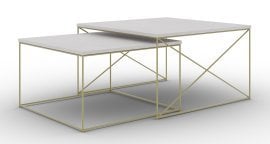 Komplet dveh klubskih mizic Licco - zlata/beton