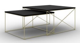 Komplet dveh klubskih mizic Licco - zlata/črna