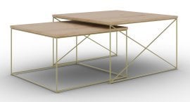 Komplet dveh klubskih mizic Licco - zlata/artisan