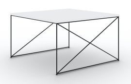 Klubska miza Nelia - črna/bela sijaj